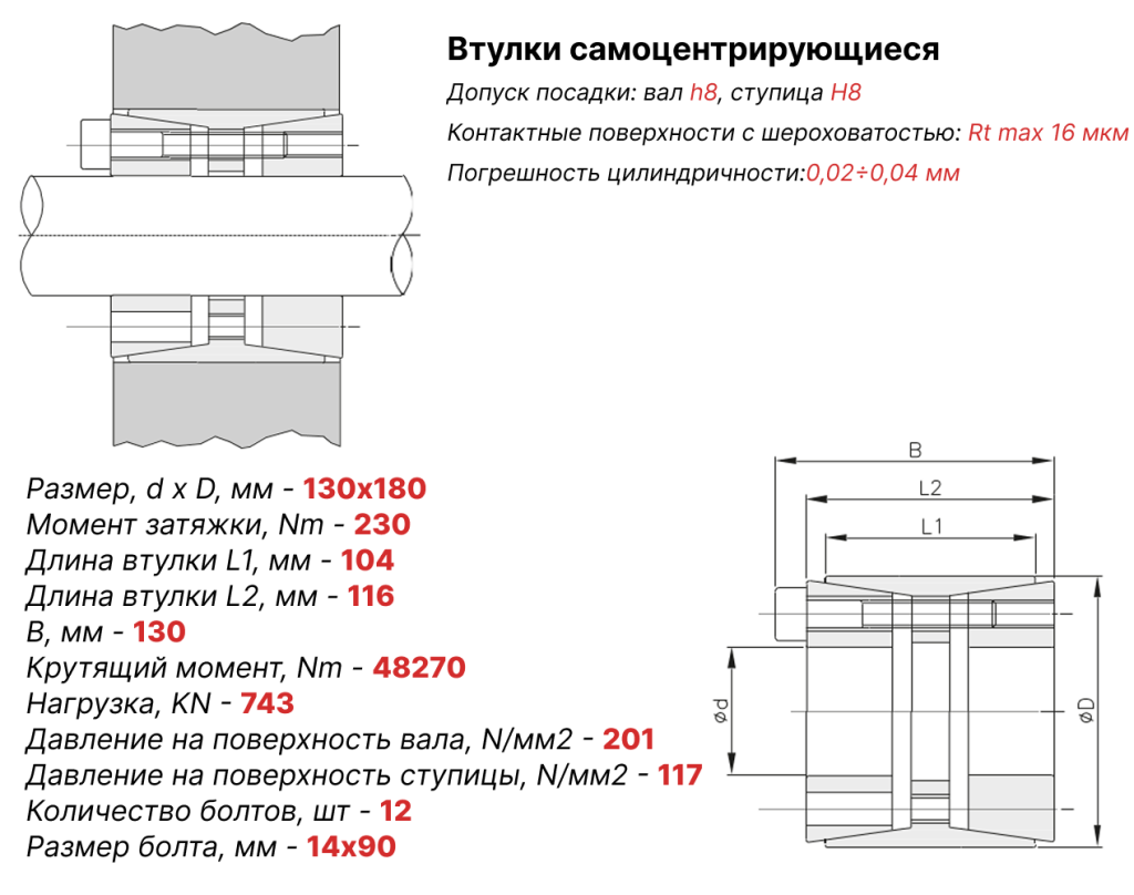 Чертеж втулка зажимная 130х180 Чертеж втулка зажимная 130х180